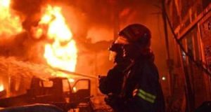 حريق بمستودع للمحروقات فى بطرسبورج بروسيا